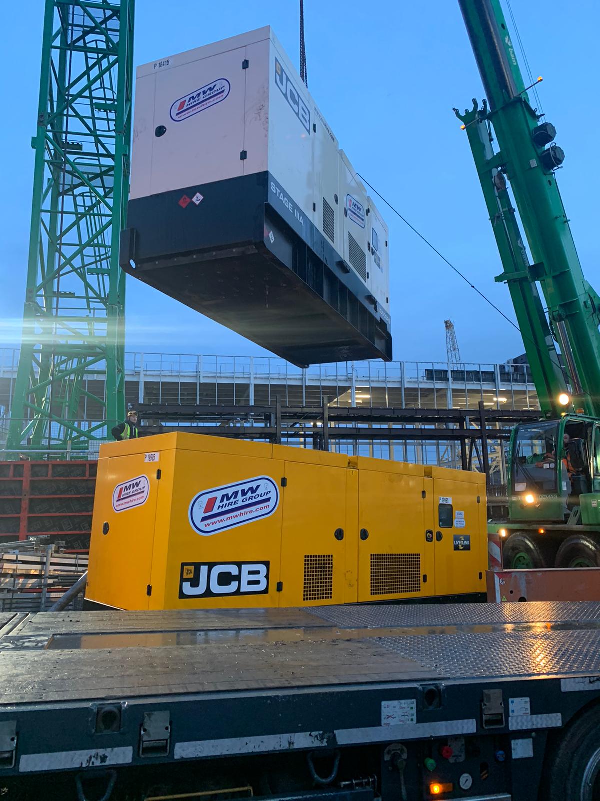 Generators out on hire - being put into place